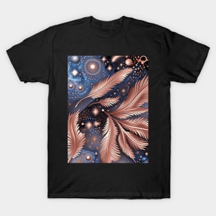 Other Worldly Designs- nebulas, stars, galaxies, planets with feathers T-Shirt